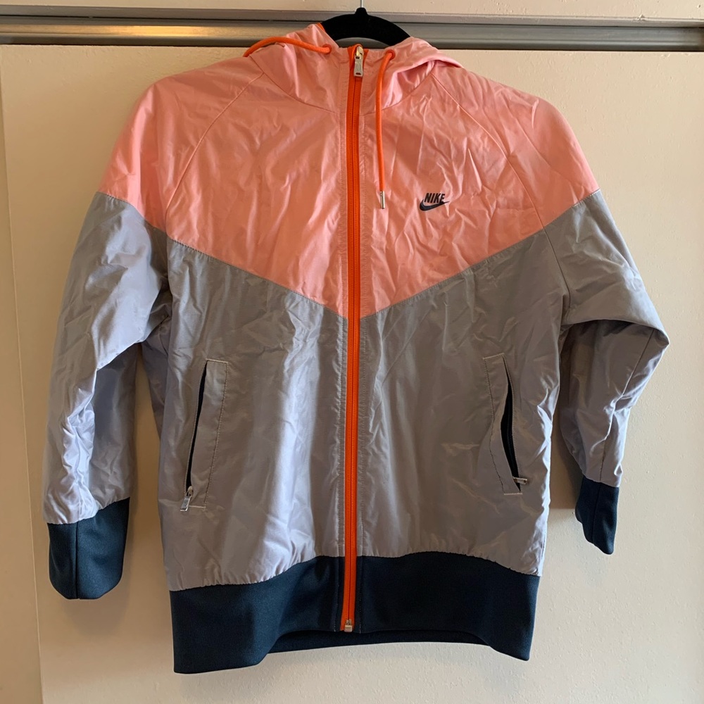 Cropped Orange and Blue Nike hoodie, Size M
